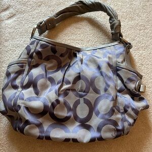 Coach fabric shoulder bag roughly 10x11x9.